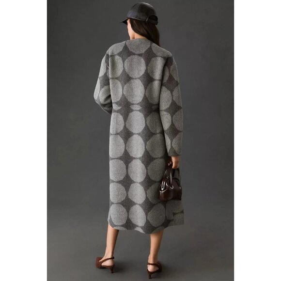 Marimekko Elfa Gray Wool Blend Coat "Kivet" Pattern - Picture 5 of 5